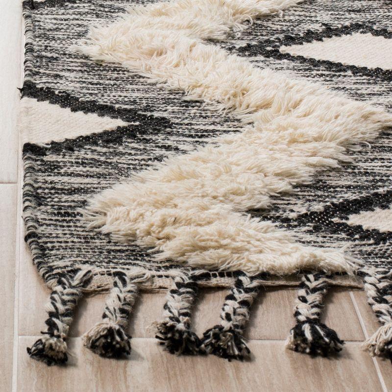 Kenya KNY908 Hand Knotted Runner Rug - Black/Ivory - 2'3"x8' - Safavieh