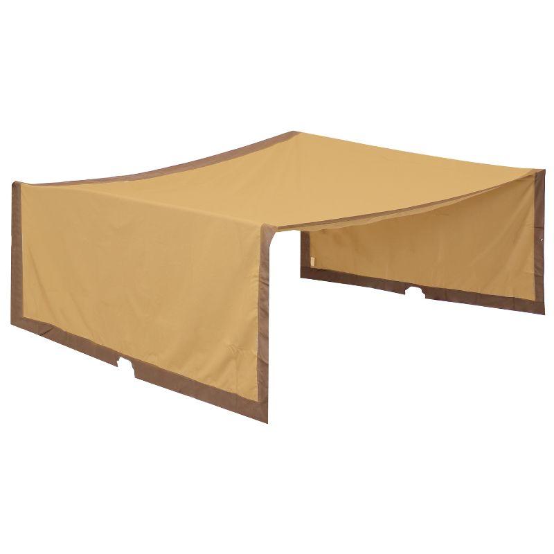 Tan Polyester Retractable Pergola Canopy Shade 9 x 12 ft