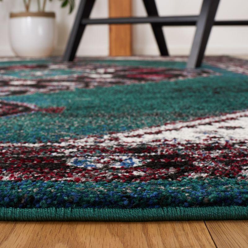 Hand-Knotted Elegance Synthetic Rectangular Rug in Black and Green