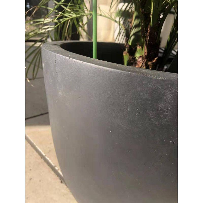 Rosemead Home & Garden, Inc. 17" Wide Kante Modern Concrete/Fiberglass Indoor Outdoor Planter Pot Charcoal Gray: Weather-Resistant