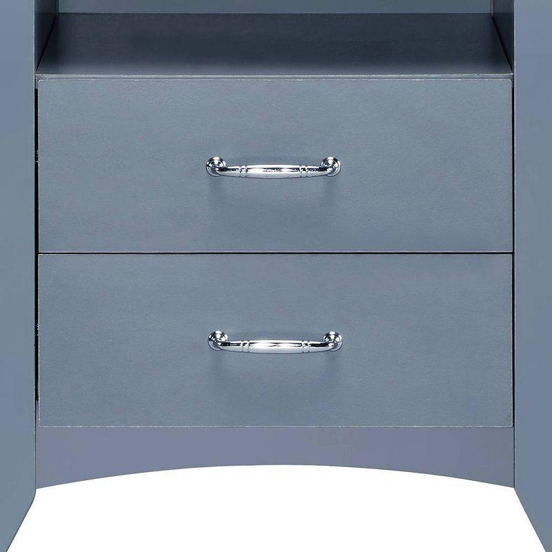 24" Colt Accent Table Gray Finish - Acme Furniture: Wood Frame, Rectangle Shape, Lower Shelf Storage