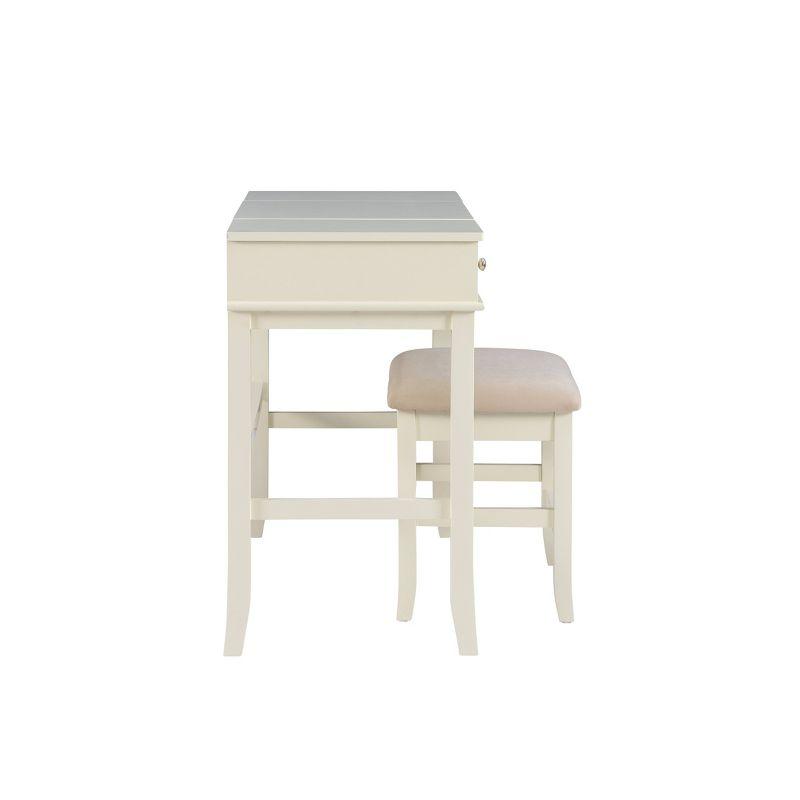 Jackson Traditional Wood Flip-up Mirror Vanity with Stool, Nickel Hardware - Linon
