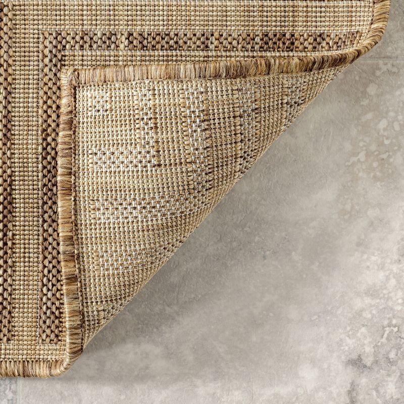 nuLOOM 4' x 6' Outdoor Area Rug, Stain Resistant, Weather Resistant, High Traffic, Patio, Balcony, Outside, Living Room, Dining Room, Asha Light Brown