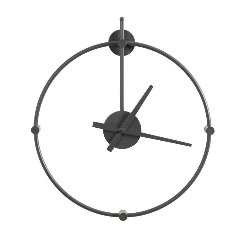 Lidor 24" Charcoal Gray Iron Minimalist Wall Clock