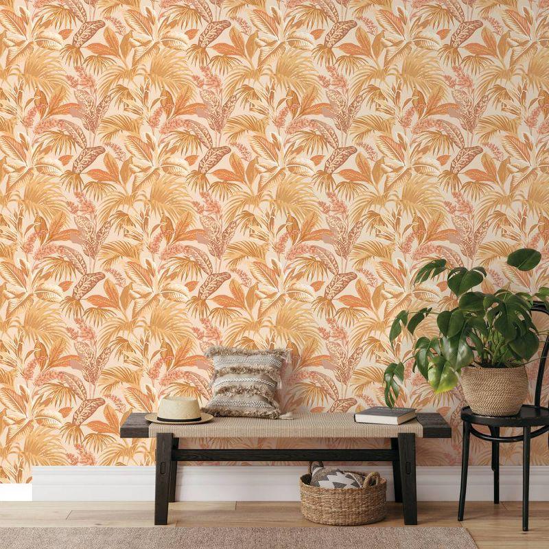 Tempaper & Co.® Havana Palm Removable Peel and Stick Wallpaper, Terracotta Sun, 28 sq. ft.: Vinyl Botanical Leaf Design