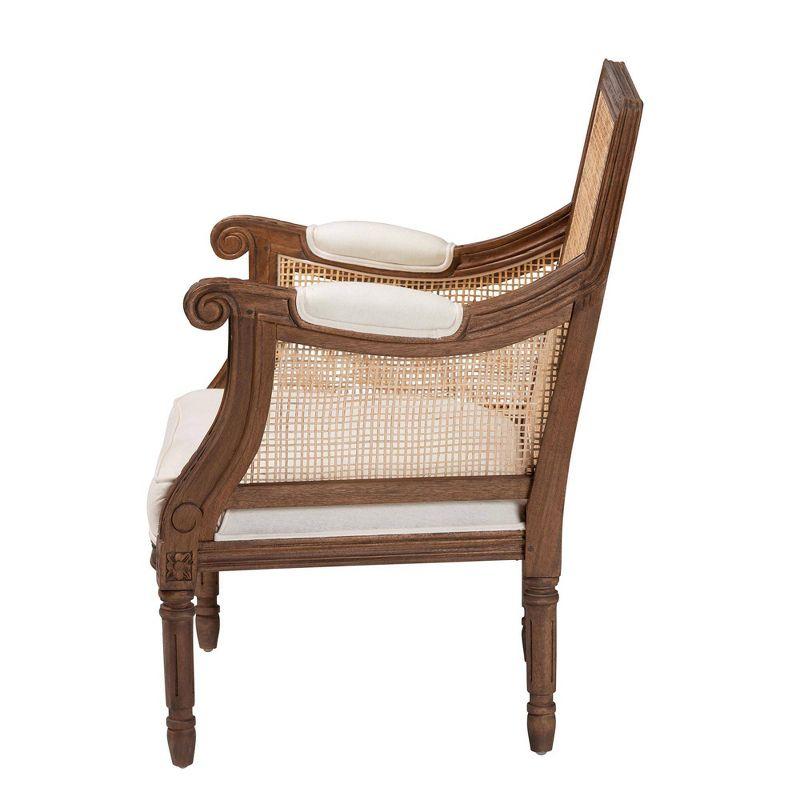 bali & pari Desmond Accent Chair: Traditional French Design, Foam Padded, Woven Back