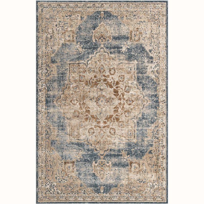Unique Loom Chateau Collection Area Rug - Roosevelt (6' 1" x 9' Rectangle Slate Blue/Beige)