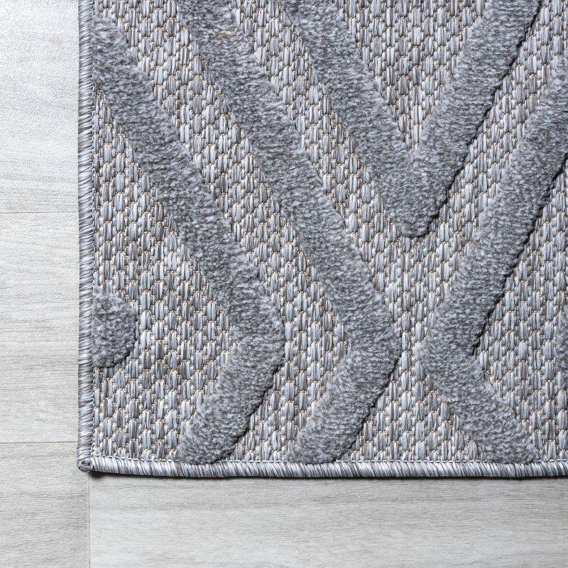 5'x8' Balansat Moroccan Diamond Indoor/Outdoor Area Rug, Light Gray - JONATHAN Y