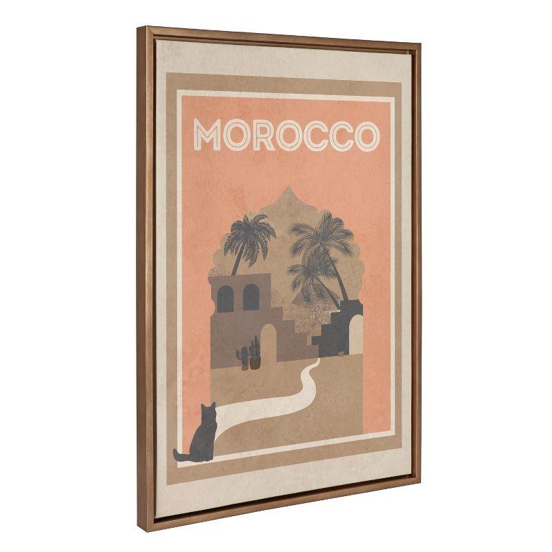 Kate and Laurel Sylvie Travel Poster Morocco No.2 Framed Canvas by Chay O., 23x33, Gold