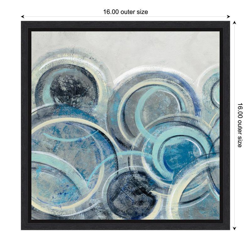 Amanti Art Variation Blue Gray II by Silvia Vassileva Canvas Wall Art Print Framed 16-in. x 16-in. in Black