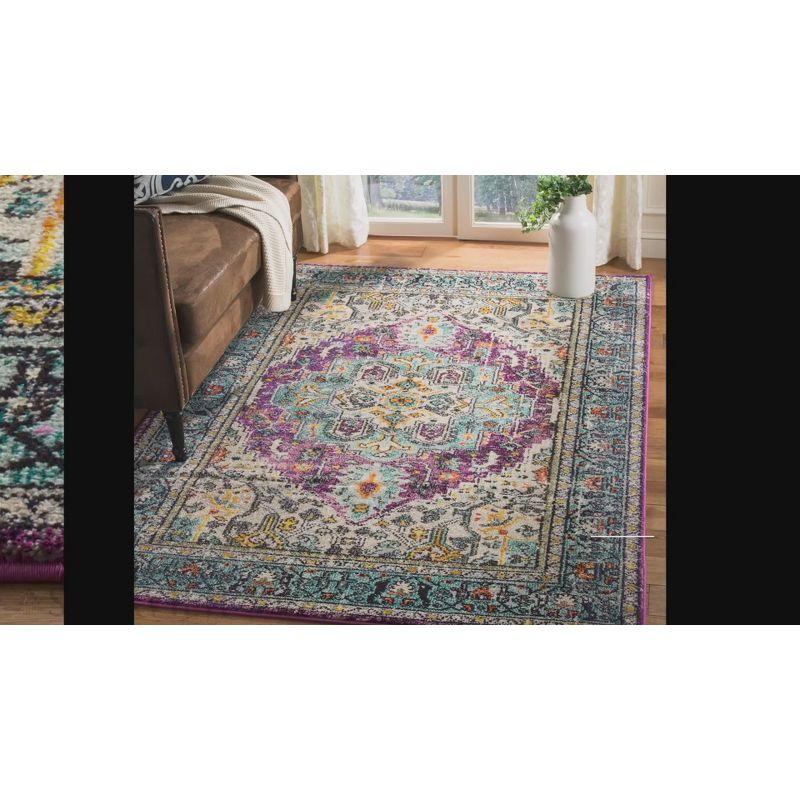 Monaco MNC251 Power Loomed Indoor Accent Rug - Violet/Light Blue - 4'x5'7" - Safavieh