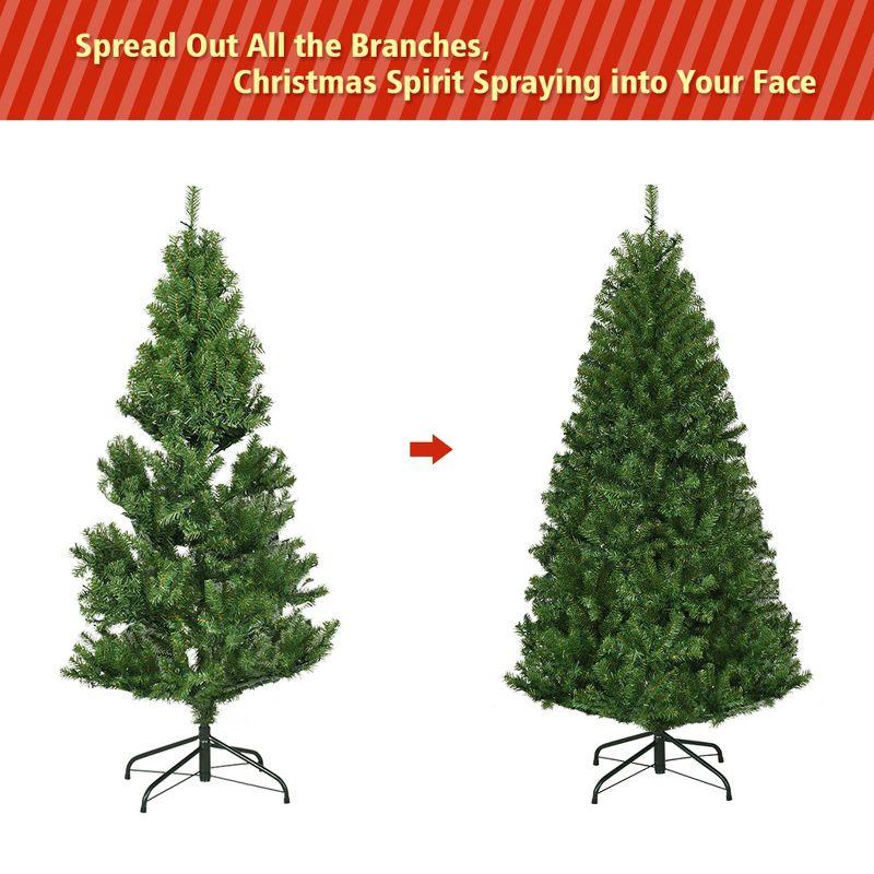 Costway 4/5/6/7/8/9 Ft Pre-Lit Artificial Christmas Tree Hinged 100/150/350/500/750/1000 LED Lights