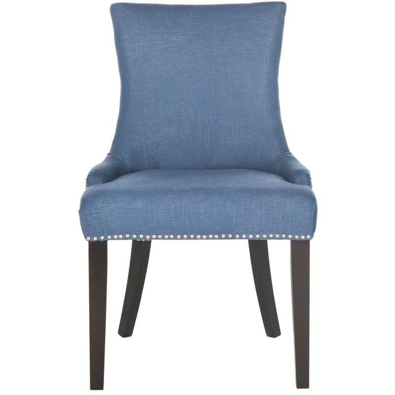 Lester 19" H Dining Chair With Nail Head Trim (Set of 2) - MCR4709 - Navy - Safavieh Couture