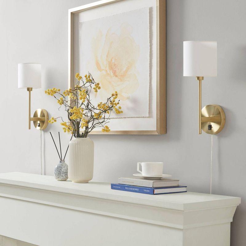 Hampton Hill Conway Metal Wall Sconce with Cylinder Shade (Set of 2)