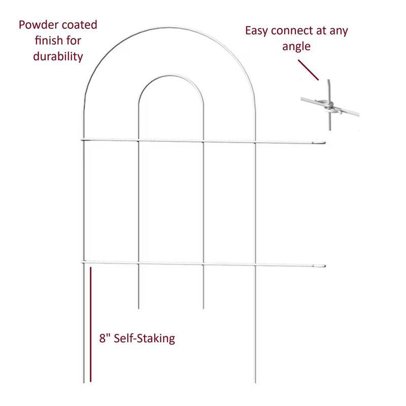 Origin Point Garden Craft Round Folding Border Fence, White, 10' L x 24" H