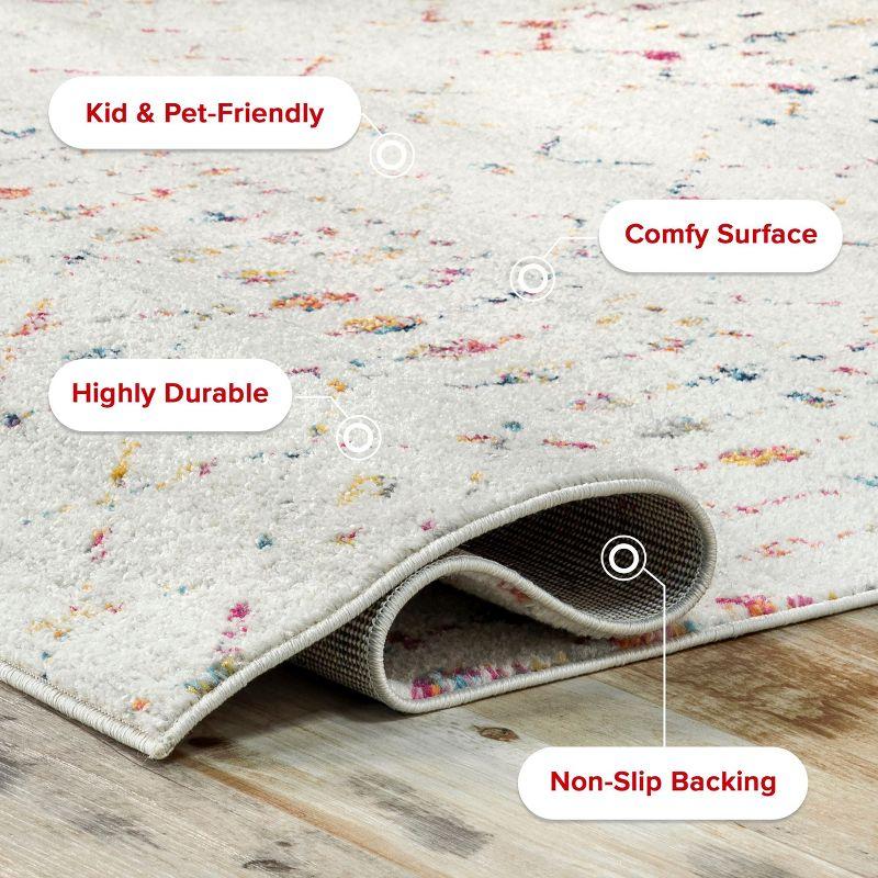 Nuloom 6 Square Moroccan Blythe Indoor Area Rug, Light Multicolor, Faded Bohemian Design, Stain Resistant, BedroomLiving Room, Kitchen,