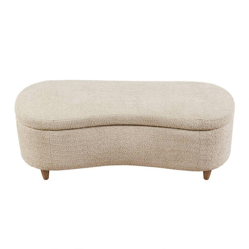 Bailey 48" Beige Boucle Flip Top Storage Bench