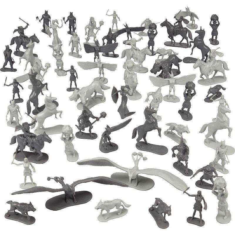 SCS Direct Fantasy Creatures Mini Action Figure Playset - 56pc Toy Monster Miniatures w 12 Different Sculpts