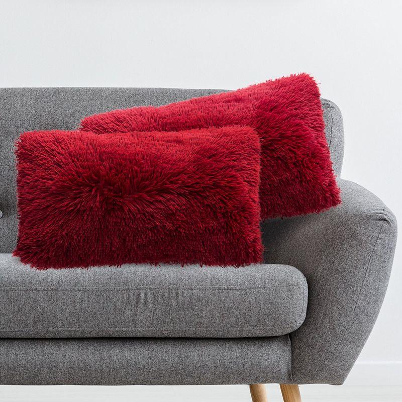 Cheer Collection Cheer Collection Shaggy Hair Decorative Throw Pillows (Set of 2)