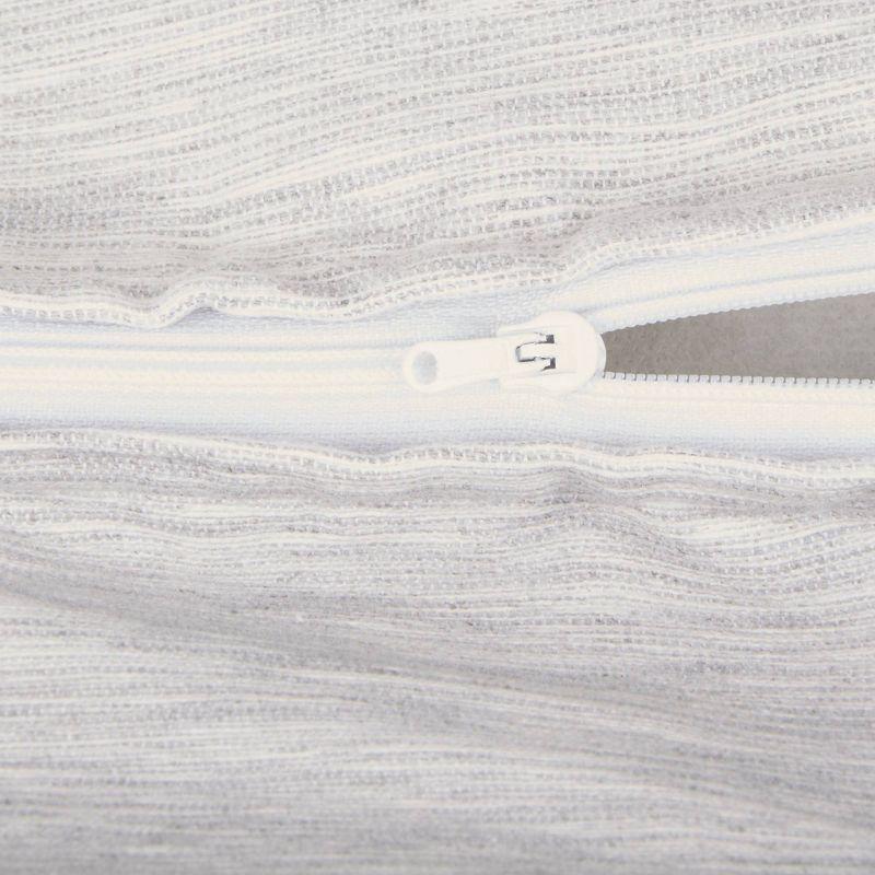 2pc 18"x18" Tonal Recycled Cotton Square Throw Cover Light Gray/Off-White - Design Imports: Zipper Closure, Indoor Use