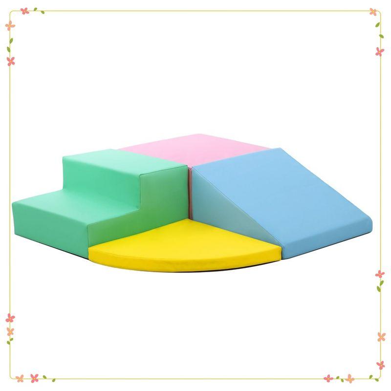 4 Pieces Soft Play Climbing for Toddlers ¨C Indoor Foam Climber Playset for Crawling, pink