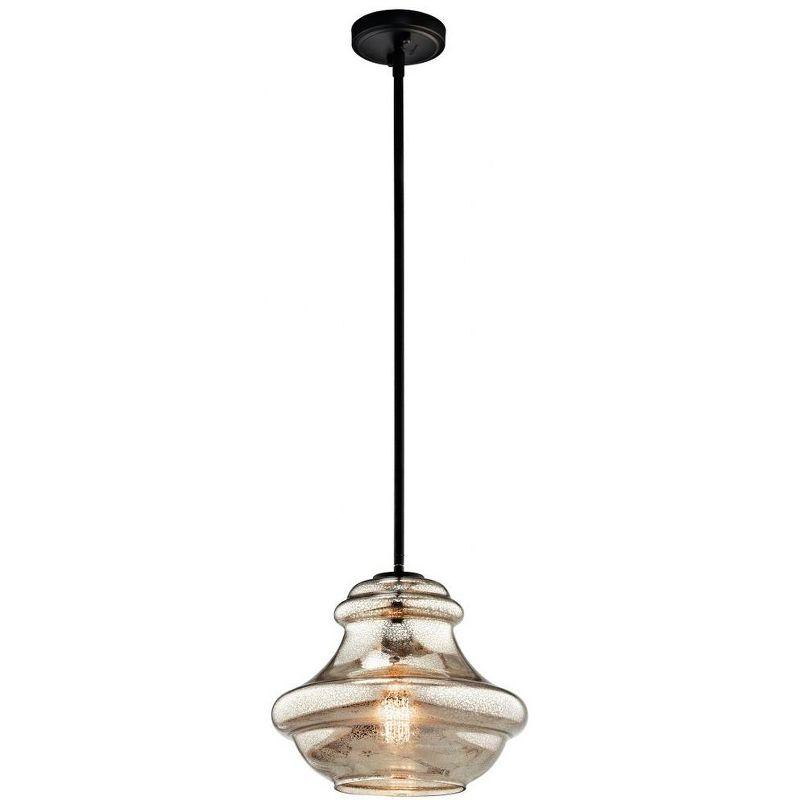 Everly 10.25" 1 Light Schoolhouse Pendant Clear Glass Chrome