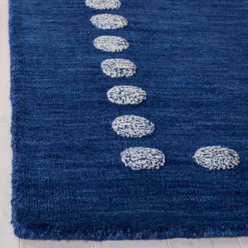 Playful Navy Hand-Tufted Wool Kids Rug 5' x 8'