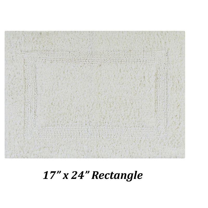 Better Trends Lux 100% Cotton Tufted Solid Reversible Bath Rug Set 2 PC (17" x 24" | 21" x 34") - Ivory