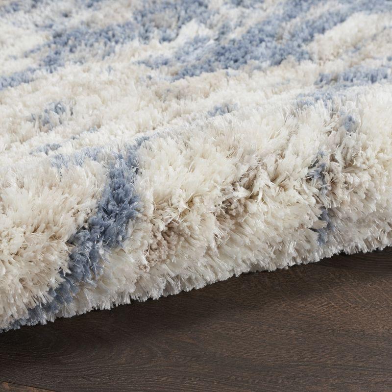 Serene Abstract Light Blue Shag Rug 6' x 9'