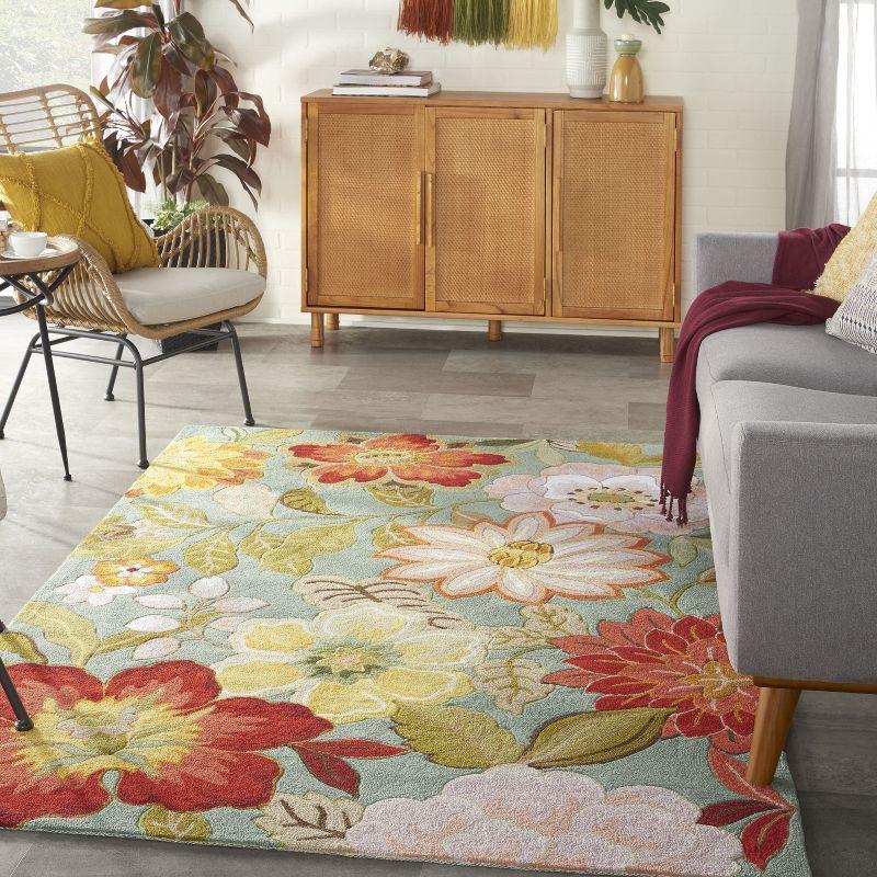 Nourison Fantasy FA18 Aqua Area Rug 5' x 7'6"