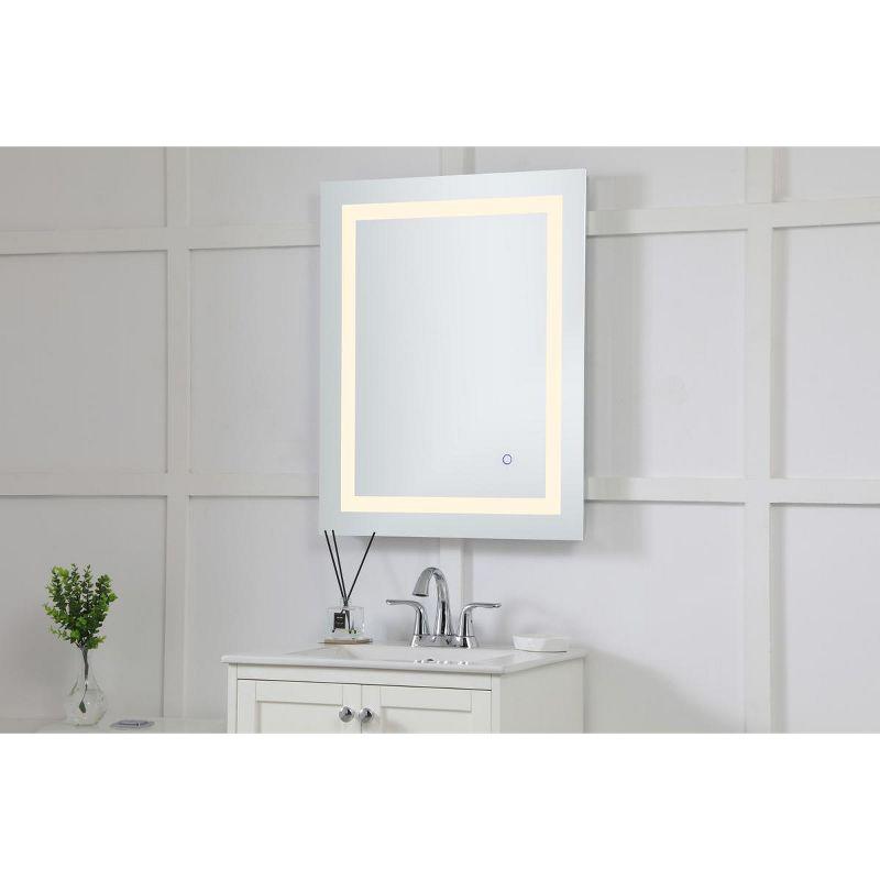 Elegant Lighting Helios 24in x 30in Hardwired LED mirror with touch sensor and color changing temperature 3000K/4200K/6400K