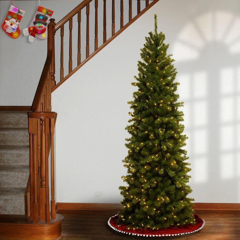 Prelit Slim North Valley Spruce Artificial Christmas Tree Clear Lights - National Tree Company