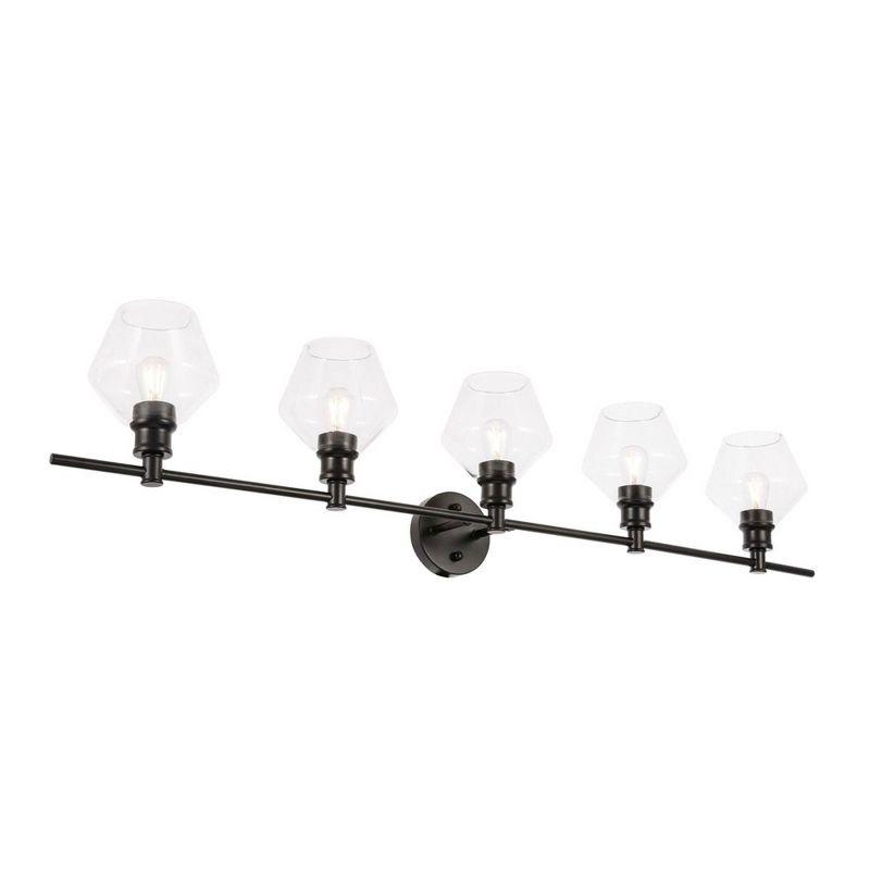 Elegant Lighting Gene 5 light Black and Clear glass Wall sconce