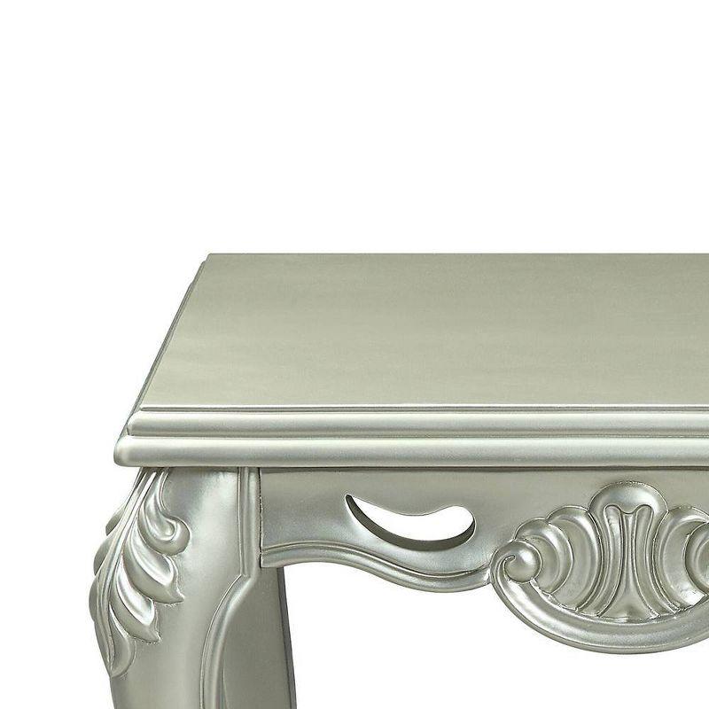 27" Qunsia Accent Table Champagne Finish - Acme Furniture: Wood Composite, Curved Legs, No Tools Assembly