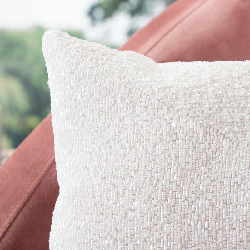 Glitter Pillow (Set of 2) - Sparkling Pearl - 12" x 18" - Safavieh