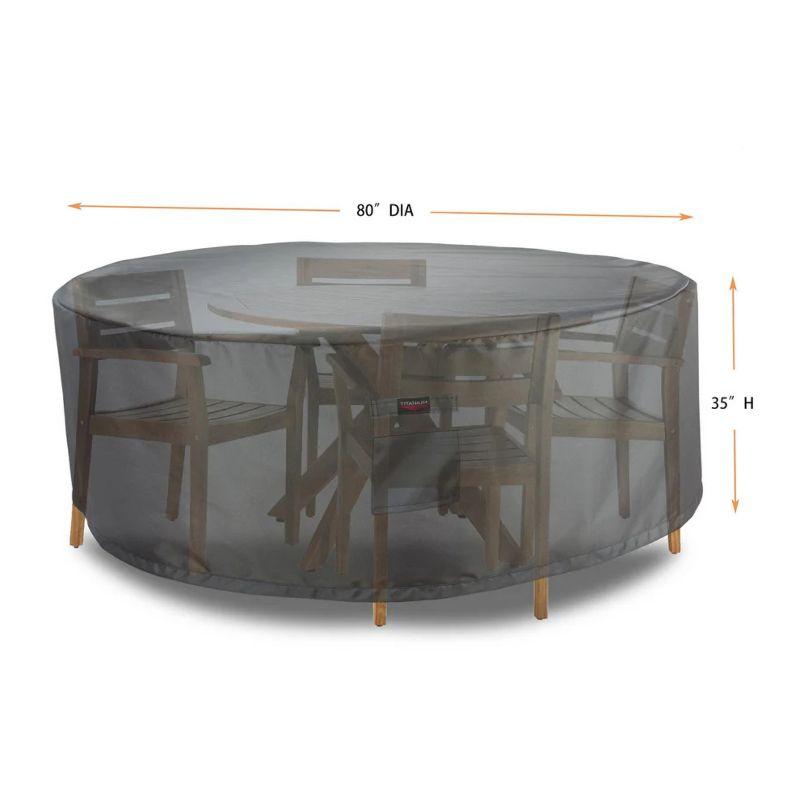 Shield Titanium 3-Layer Water Resistant Outdoor Dining Set Round Cover Dark Grey - 80x35"