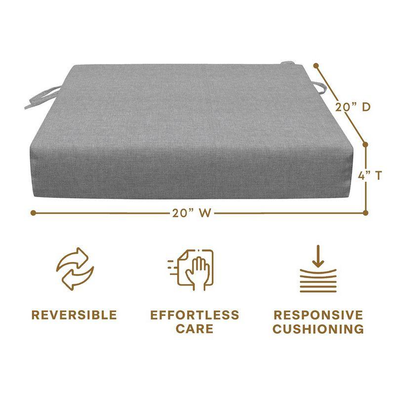 Honeycomb Outdoor Universal Seat Cushion (2-Pack) - Textured Solid Platinum Grey