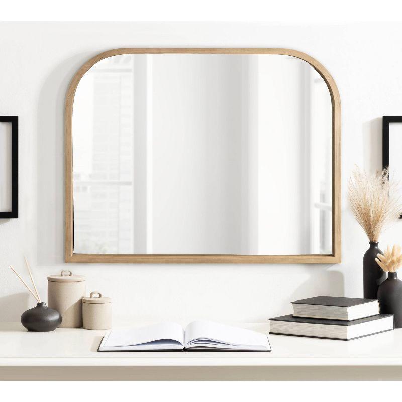 Kate & Laurel All Things Decor 36"x28" Occonor Modern Wooden Arched Mirror Natural: Transitional Style, No Assembly, Wall Mount