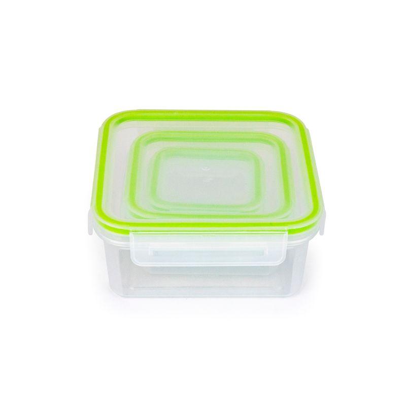 6-Piece Square Food Storage Container Set Click-and-Lock Lids BPA-Free Microwave Freezer Dishwasher Safe