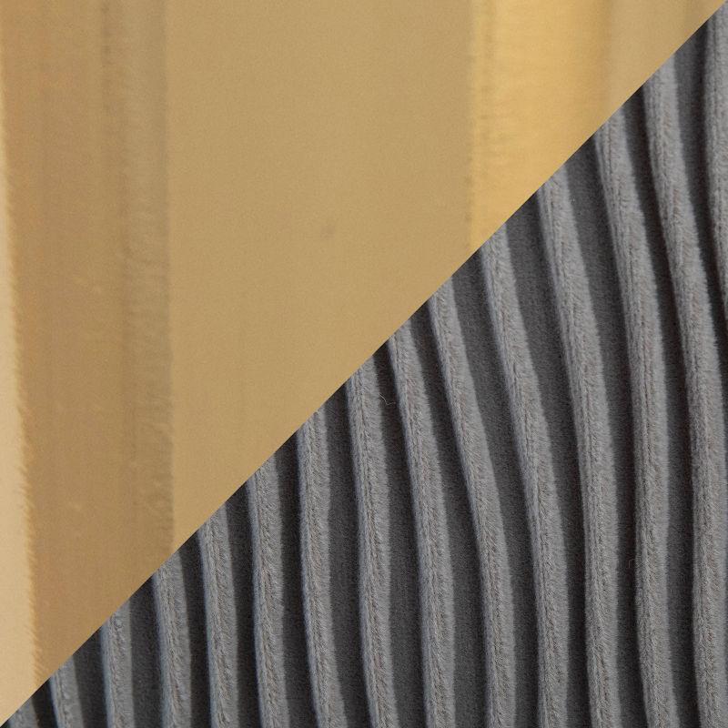 Tania Pleated Waves Accent Chair Silver/Gold - Lumisource: Velvet Upholstery, Gold Metal Legs, Chic Bedroom Decor