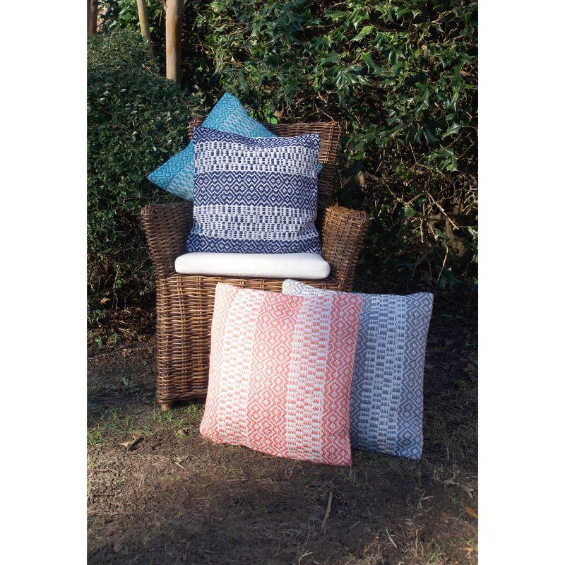 C&F Home Pim Diamond Stripe Aqua Pillow