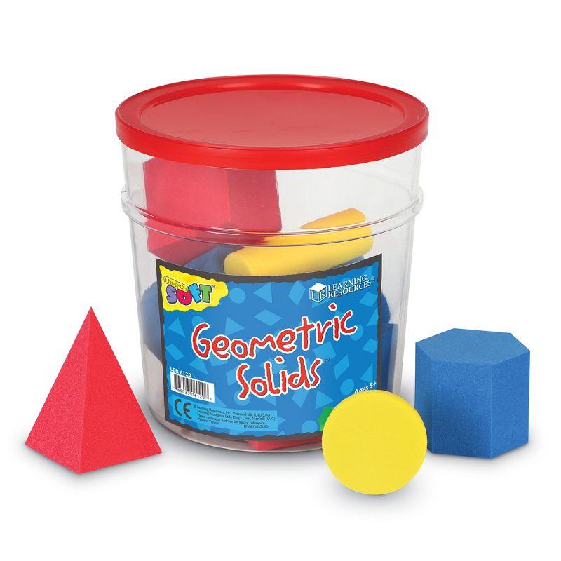 Learning Resources Hands-On Soft Geosolids, Soft Foam 3D Shapes, Set of 12, Ages 5+