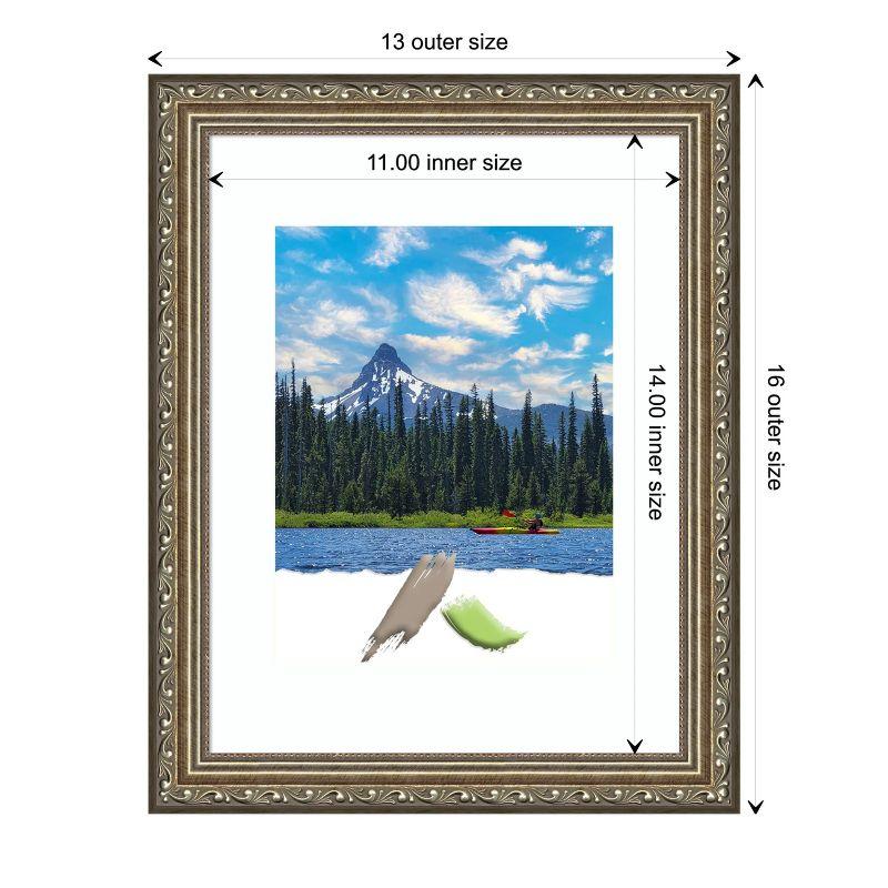 Amanti Art Parisian Silver Wood Picture Frame Opening Size 11x14 in. (Matted To 8x10 in.)