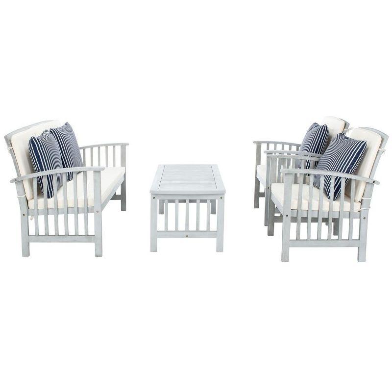 Rocklin 4 Piece Patio Outdoor Conversation Set  - Safavieh