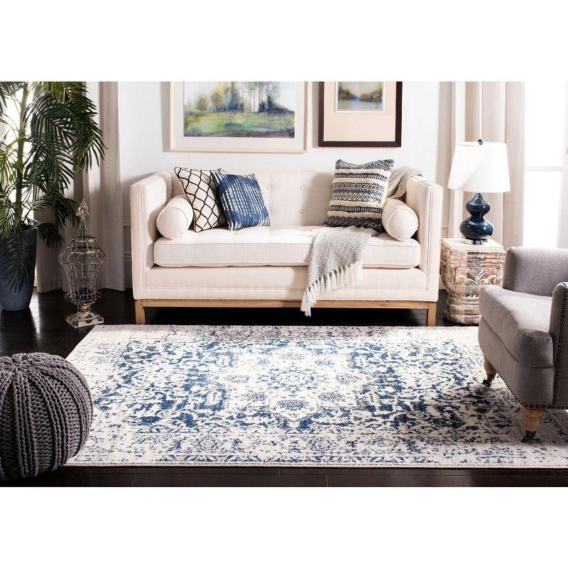 Madison MAD603 Power Loomed Indoor Area Rug - Cream/Navy - 4'x6' - Safavieh