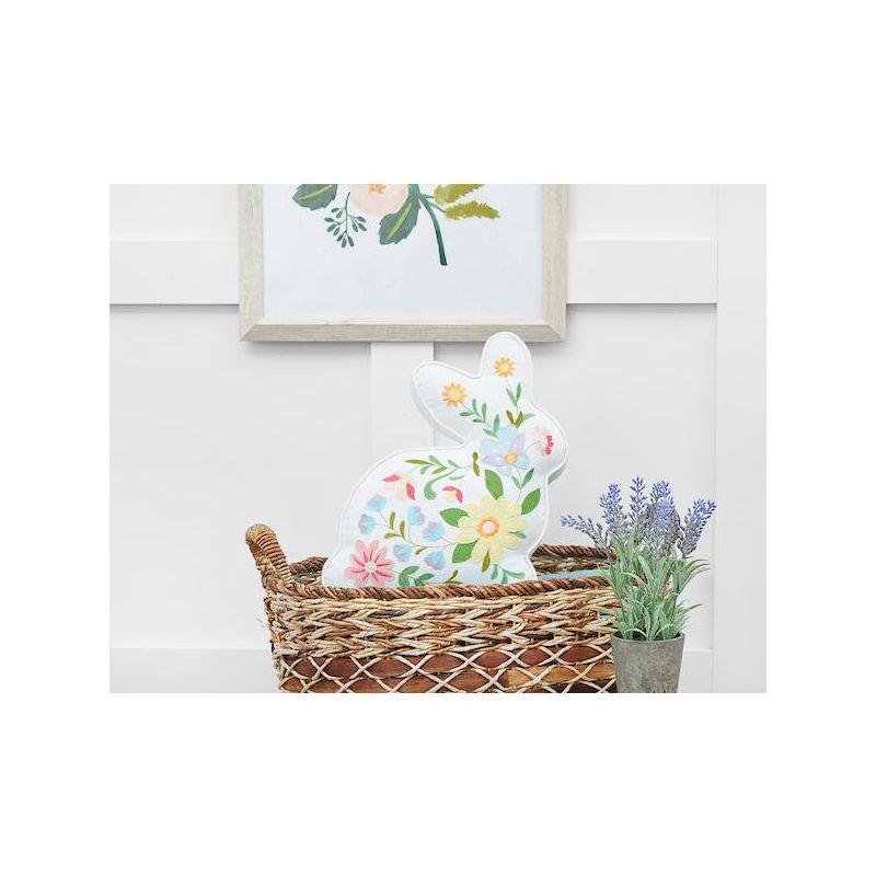 C&F Home 14" Floral Easter Bunny Spring Shaped Throw Pillow