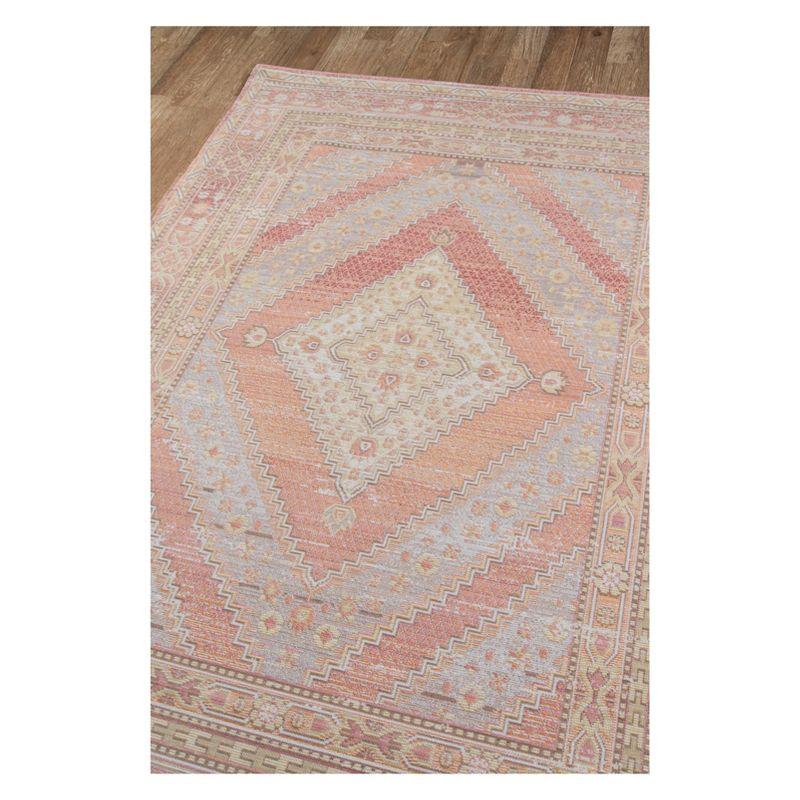 Elegant Pastel Pink Braided Synthetic Rectangular Rug