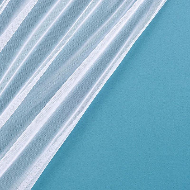 Set of 2 (63"x52") Caterina Layered Solid Blackout with Sheer Top Curtain Panels Blue Blue - Exclusive Home