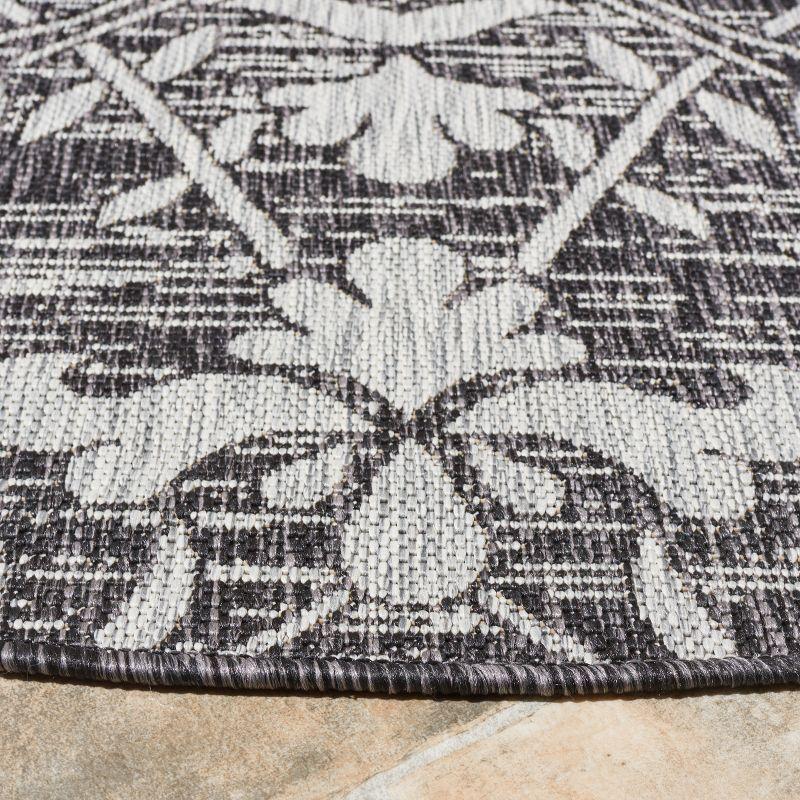 Courtyard CY8064 Power Loomed Indoor and Outdoor Area Rug - Black/Light Grey - 6'7"x9'6" - Safavieh