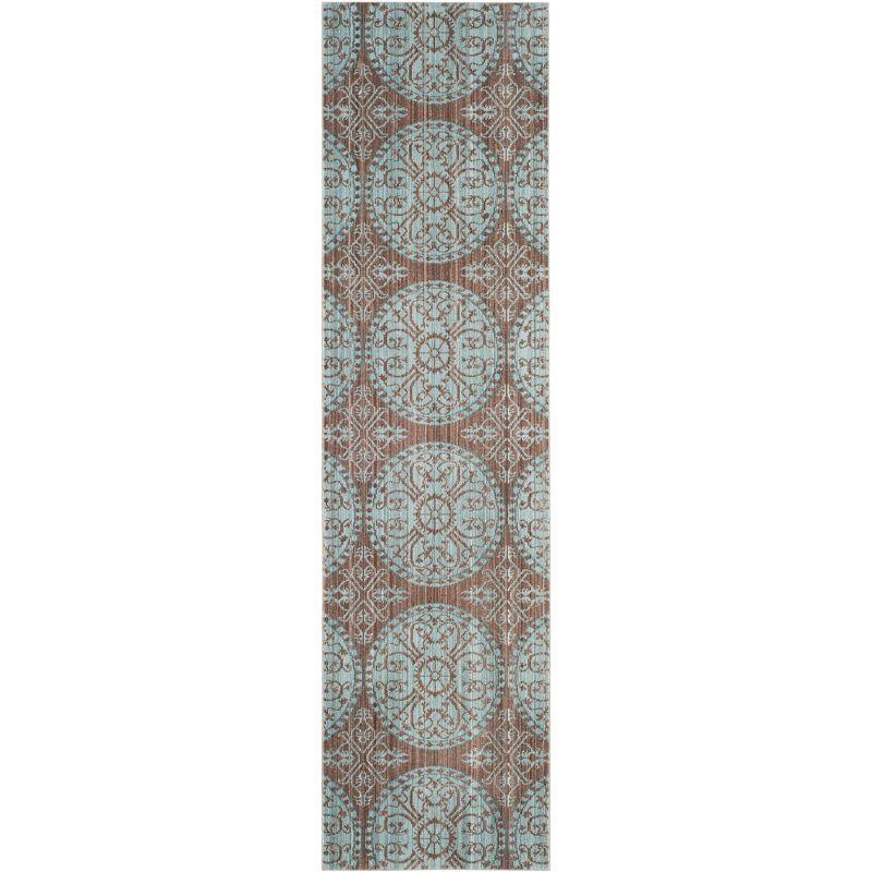 Valencia VAL214 Power Loomed Indoor Runner Rug - Brown/Alpine - 2'3"x8' - Safavieh